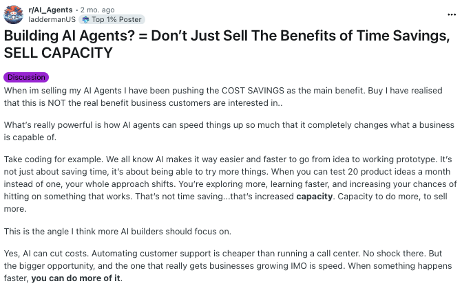 Don’t Just Sell The Benefits of Time Savings, SELL CAPACITY